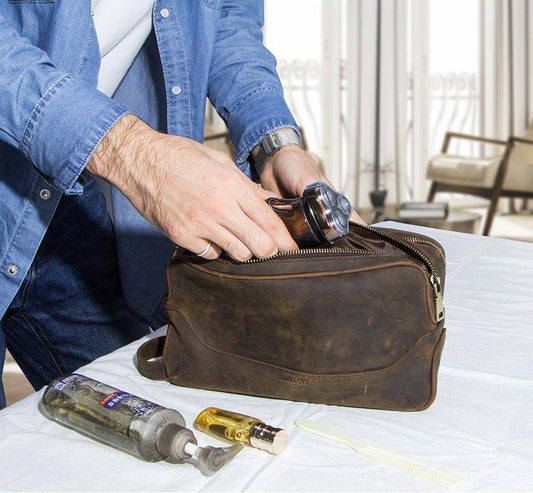 Top 8 Leather Toiletry Bags for Travel Enthusiasts - Woosir