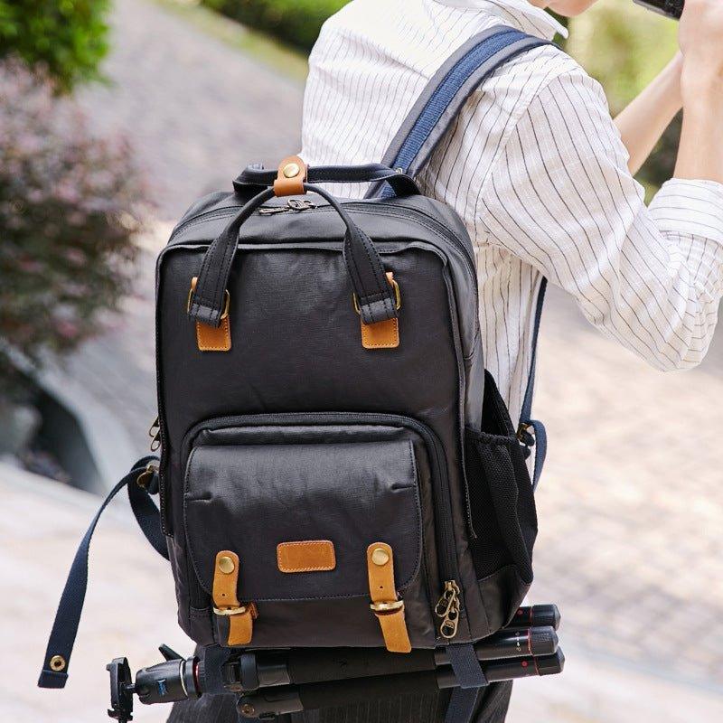advanced camera and laptop backpack travel brown for dslr Canvas - Khaki - 15" Padded Pocket - Removable Foam Insert & Lens Pouch - Weatherproof Waxed Canvas - 22L - Unisex clothes your Macbook / Ipad / Laptop/ Tablet and other electronic devices.Excellent craftsmanship Camera Backpack Classic PU Leather