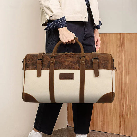 Sac à main en cuir et toile