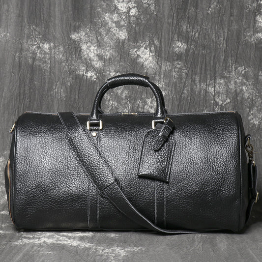 Leather Duffle Bag for Men with Shoe Compartment