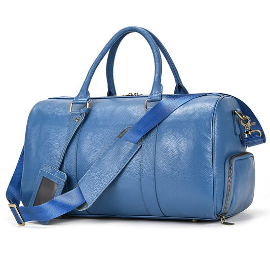 Leather Duffle Bag with Shoes Compartment - Woosir
