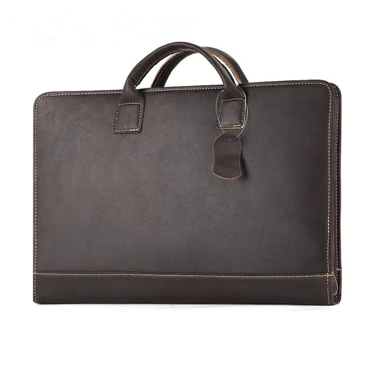 Woosir Porte-documents en cuir pour ordinateur portable pour homme pour le travail 15,6 pouces