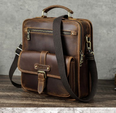 Vintage Genuine Leather Messenger Crossbody Bag