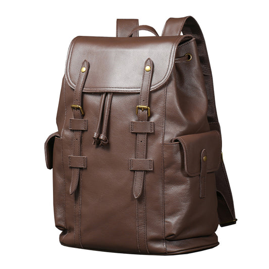 Vintage Genuine Leather Backpack with Laptop Compartment - Woosir