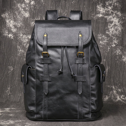 Vintage Genuine Leather Backpack with Laptop Compartment - Woosir
