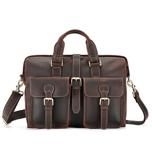 Woosir Porte-documents en cuir pour ordinateur portable pour homme pour le travail 15,6 pouces
