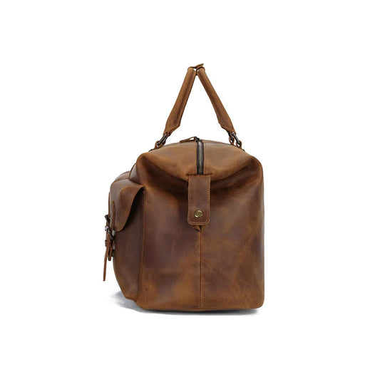Sac de voyage en cuir noir pour hommes grand