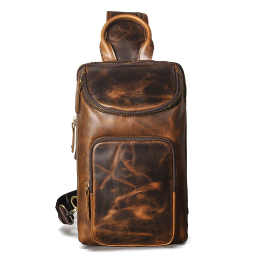 Sac à bandoulière en cuir de vachette pour hommes