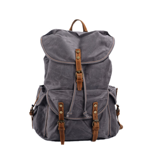 Vintage Waxed Canvas Backpack for School Outdoor - Woosir