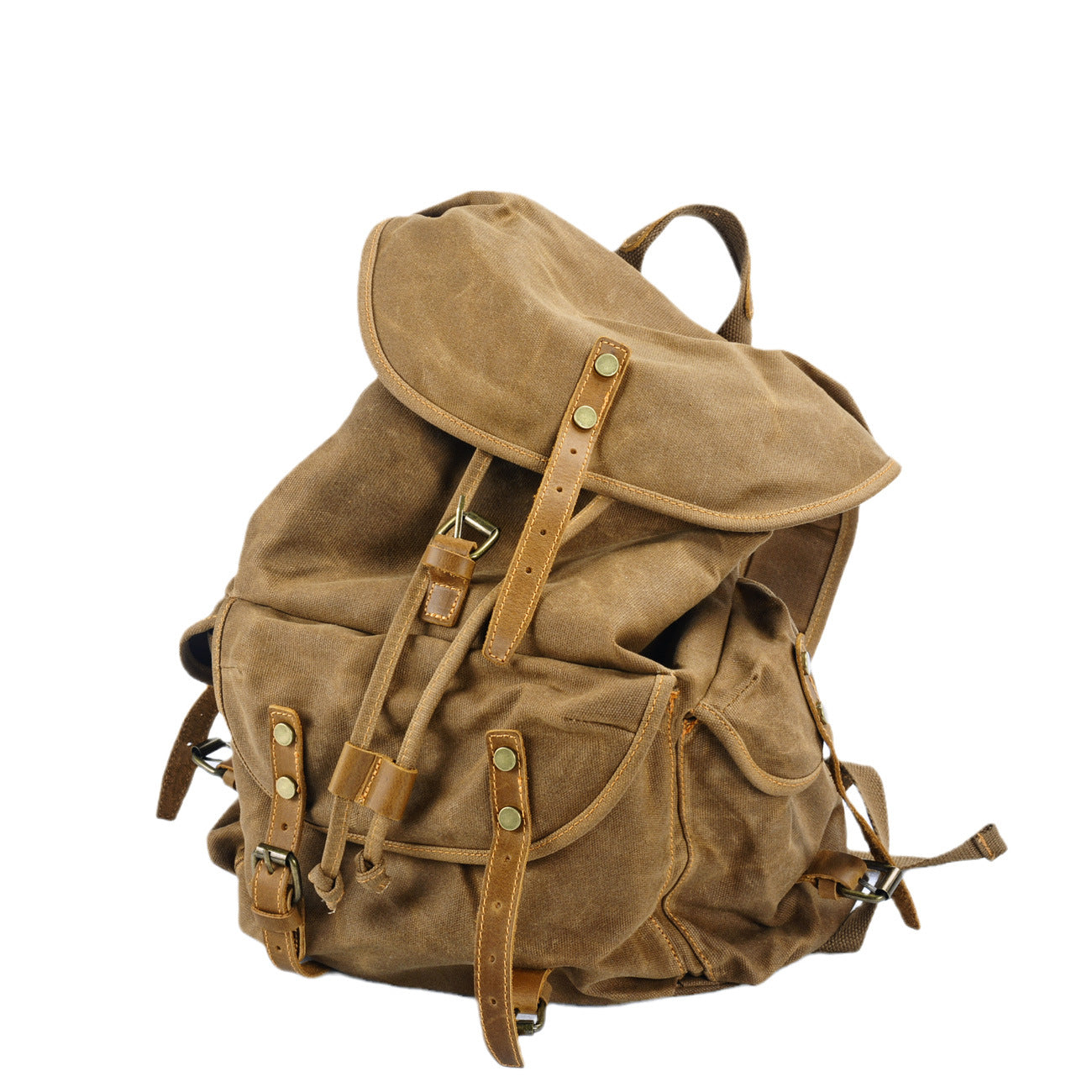 Vintage Waxed Canvas Backpack for School Outdoor - Woosir