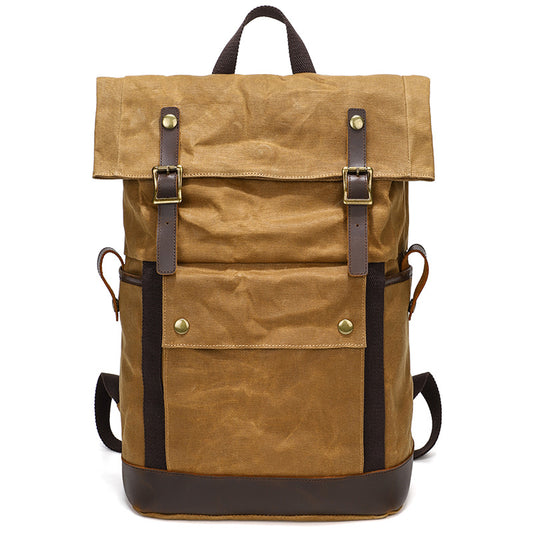 Waxed Cancas Backpack Waterproof for 15-inch Laptop - Woosir