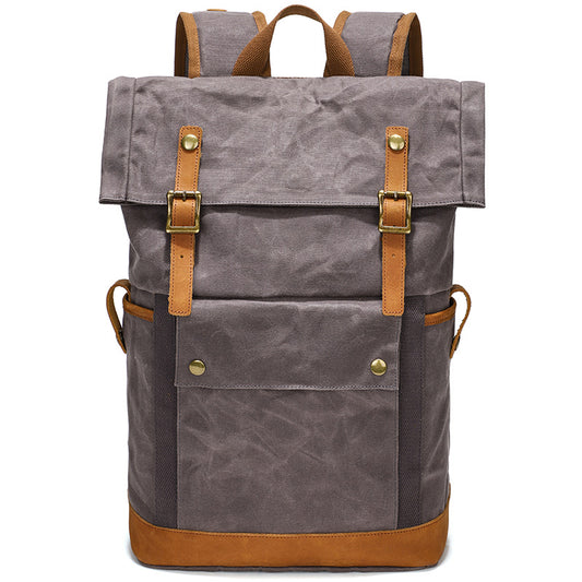 Waxed Cancas Backpack Waterproof for 15-inch Laptop - Woosir