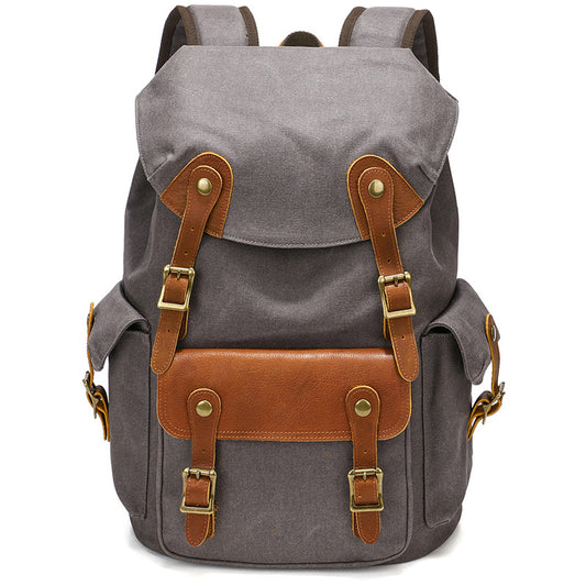 Waxed Canvas Backpack Vintage Outdoor Travel for Men - Woosir