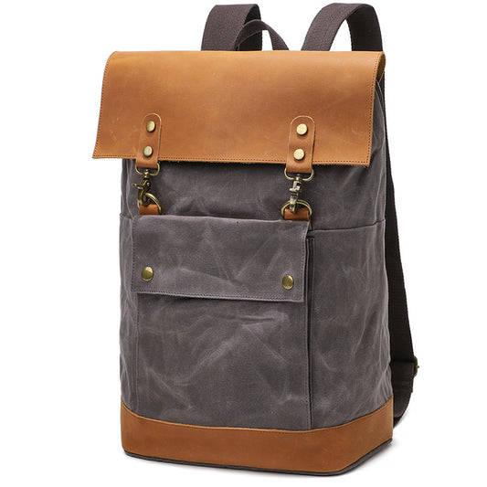 Waxed Canvas Backpack Waterproof for Camera Laptop - Woosir