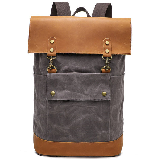 Waxed Canvas Backpack Waterproof for Camera Laptop - Woosir