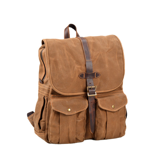 Waxed Canvas Backpack for 16 inch Laptop - Woosir