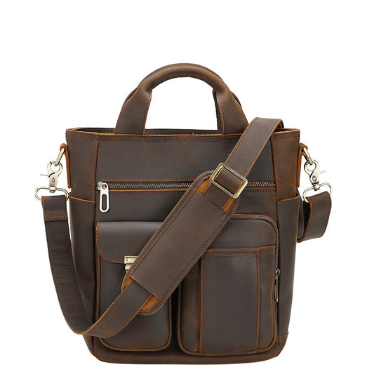 Leather Messenger Bag Vintage Outdoor Portable - Woosir