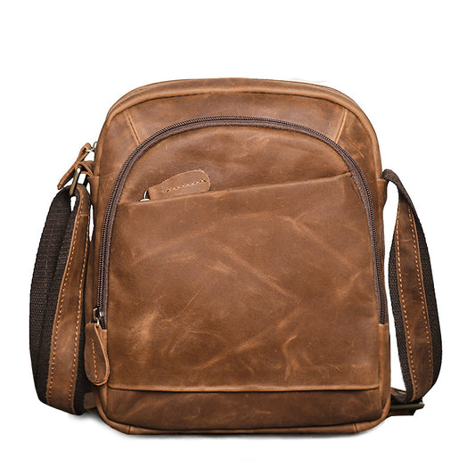 Men's Leather Messenger Bag For Large Ipad - Woosir