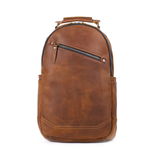 Vintage Genuine Leather Laptop Backpack live 1688 clean rear tan