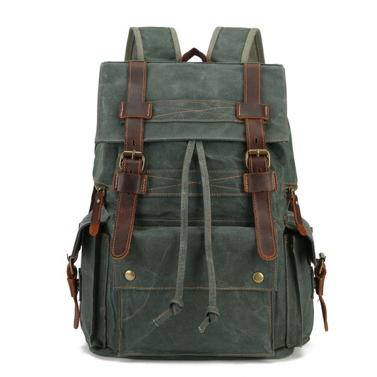 Sac à dos en toile cirée pour homme Vintage