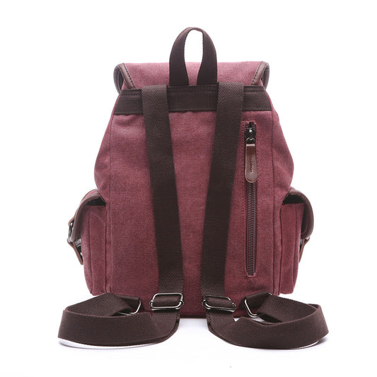 School Cotton Canvas Backpack With Multiple Pockets - Woosir