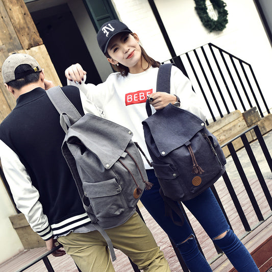 School Cotton Canvas Backpack for Laptop - Woosir