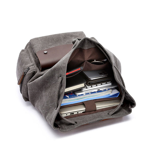 Outdoor Travel Cotton Canvas Backpack for Laptop - Woosir