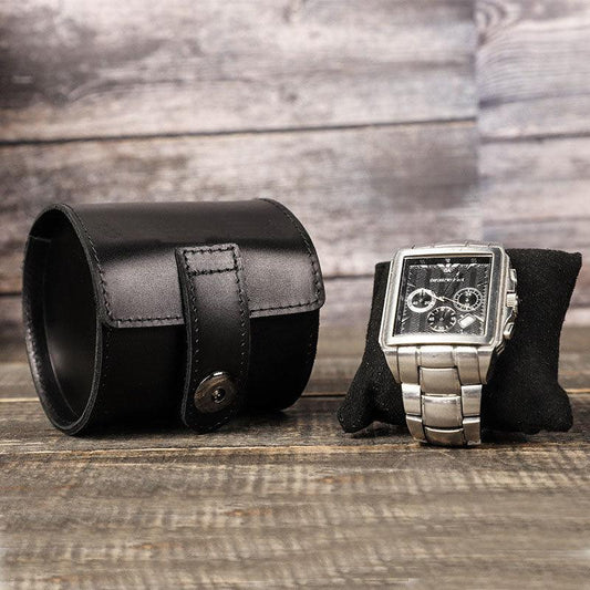 Woosir Leather Single Watch Roll Case for Travel - Woosir