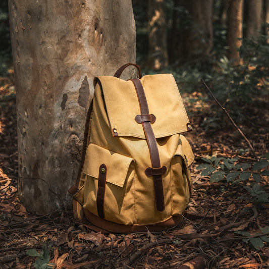Wear-resistant Canvas Backpack Travel Computer Bag - Woosir