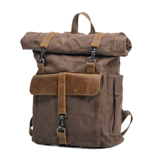 Large Vintage Canvas Backpack Mens Women - Woosir