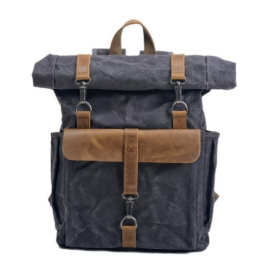 Large Vintage Canvas Backpack Mens Women - Woosir