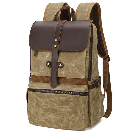 Waxed Canvas Backpack Waterproof Travel - Woosir