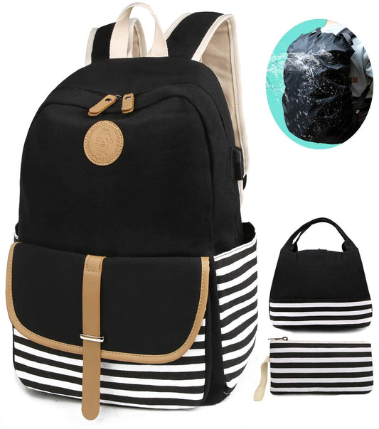 Woosir Lightweight Canvas Bookpack for Women Teen Girls - Woosir