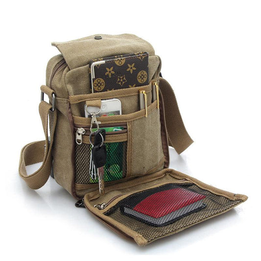 Lightweight Cotton Canvas Messenger Bag for Men - Woosir