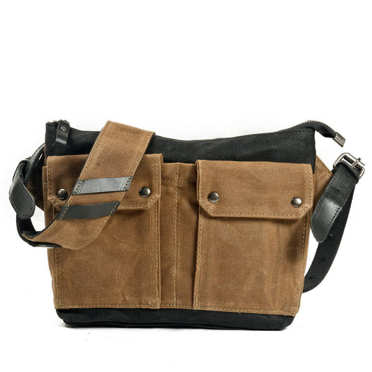 Vintage Wax Canvas Messenger Bag Colorblock - Woosir