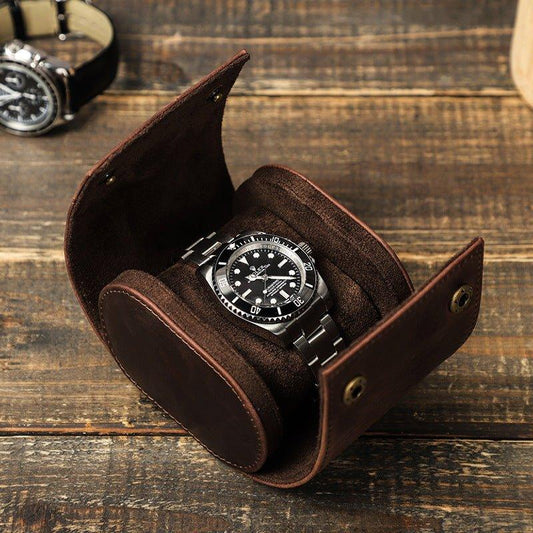 Woosir Leather Single Watch Roll Case for Men - Woosir