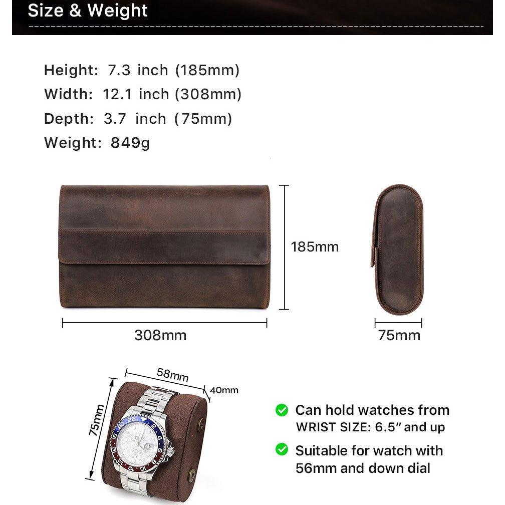 Woosir Vintage Leather Watch Case for 8 Watches - Woosir