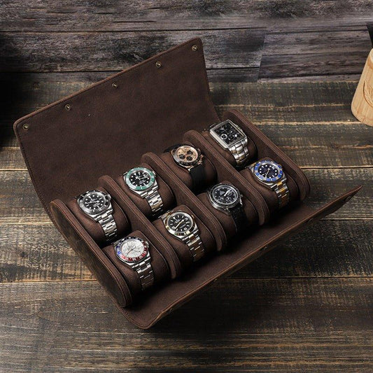 Woosir Vintage Leather Watch Case for 8 Watches - Woosir
