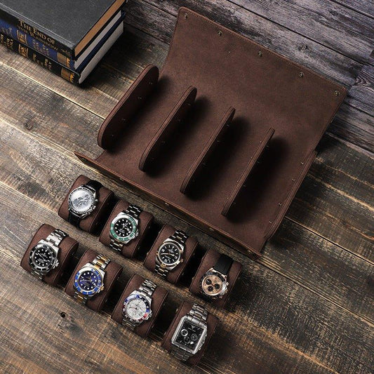 Woosir Vintage Leather Watch Case for 8 Watches - Woosir