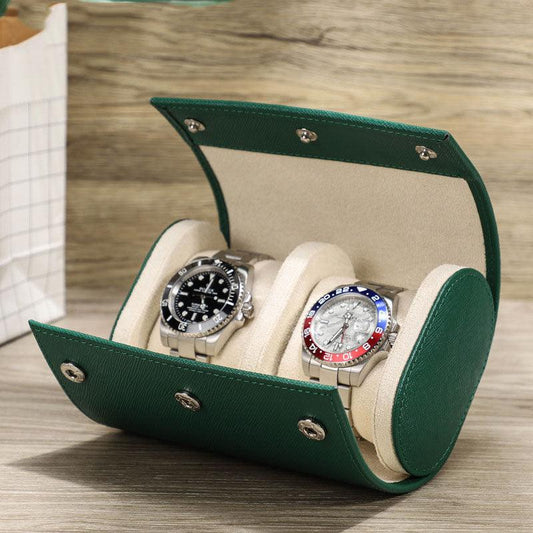 Woosir Trend Leather Watch Roll Case for 2 Watches - Woosir