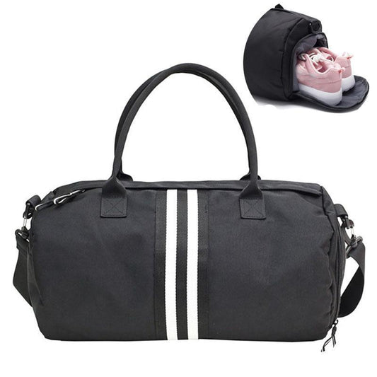 Canvas Duffle Bag Mens Womens Black Duffel Handbag - Woosir