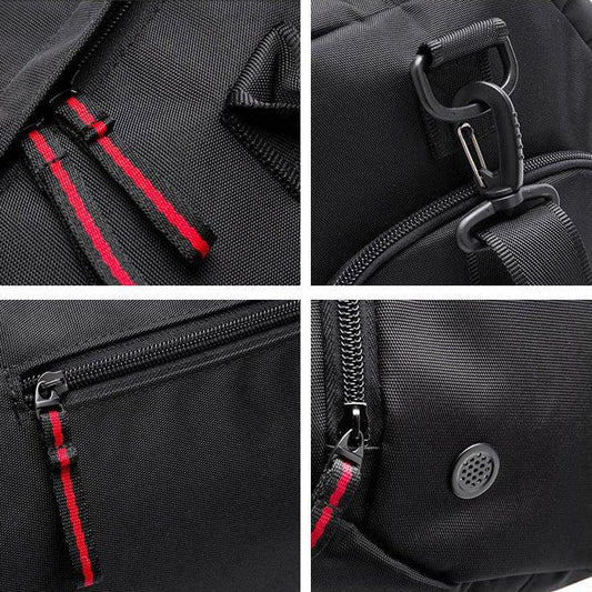Canvas Duffle Bag Mens Womens Black Duffel Handbag - Woosir