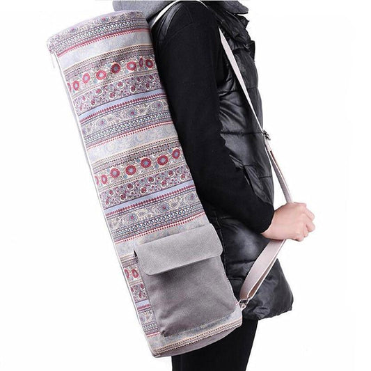 Canvas Yoga Mat Shoulder Duffle Tote Bag - Woosir