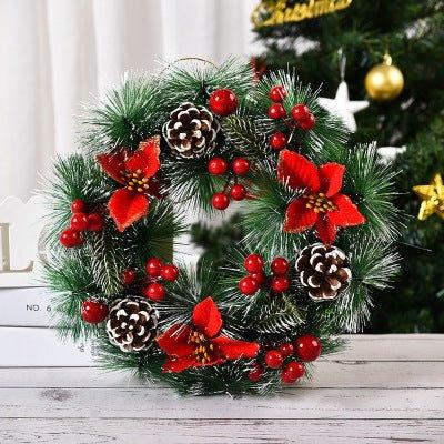Christmas Decorations Wreath Handmade Floral - Woosir