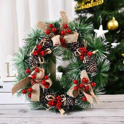 Christmas Decorations Wreath Handmade Floral - Woosir