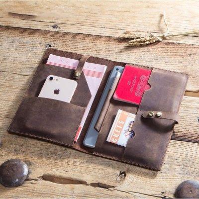 Cowhide Leather iPad Case With Pencil Holder - Woosir