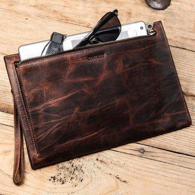 Genuine Leather iPad Mini Case With Wristlet - Woosir