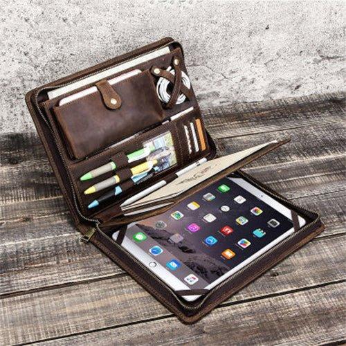 Handmade Retro Leather Portfolio iPad Pro 10.5" Compatible - Woosir