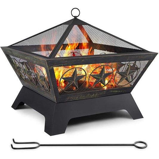 Large Square Fire Pits Wood Burner - Woosir