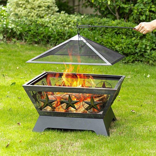 Large Square Fire Pits Wood Burner - Woosir
